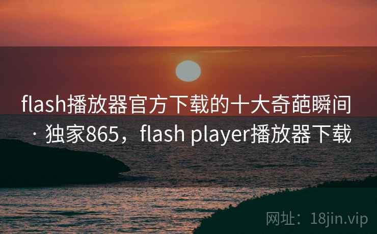 flash播放器官方下载的十大奇葩瞬间 · 独家865，flash player播放器下载